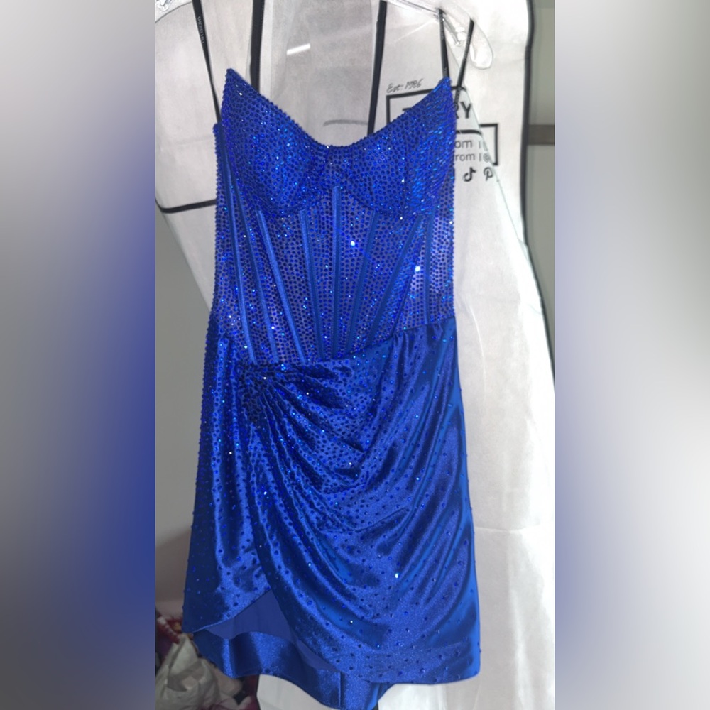 Sherri Hill Blue Homecoming Dress - Picture 2 of 4